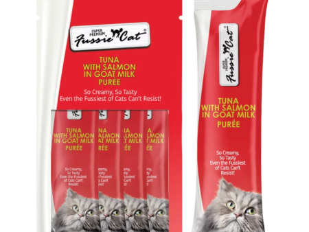 Fussie Cat Goat Milk Puree Cat Treats Tuna with Salmon, 2 oz Online Sale