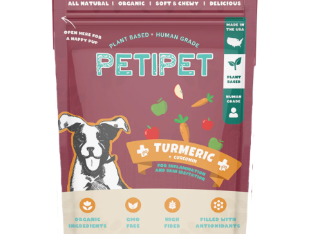 Petipet Turmeric Bites + Curcumin Apple & Carrot Flavored Soft Chew Anti-Inflammatory Supplement for Dogs, 7-oz bag For Cheap