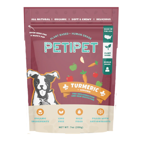 Petipet Turmeric Bites + Curcumin Apple & Carrot Flavored Soft Chew Anti-Inflammatory Supplement for Dogs, 7-oz bag For Cheap