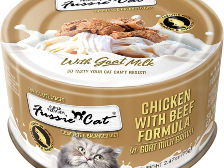 Fussie Cat Super Premium Chicken with Beef in Goats Milk Wet Cat Food, 2.47-oz For Sale