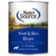 NutriSource Trout & Rice Formula Canned Dog Food 13-oz For Sale