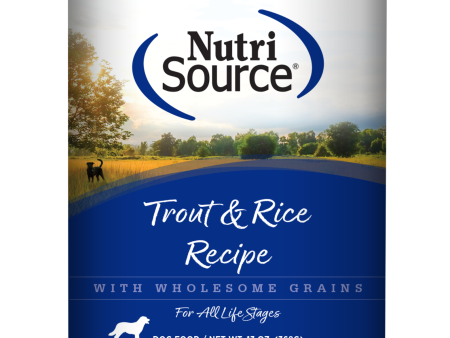 NutriSource Trout & Rice Formula Canned Dog Food 13-oz For Sale