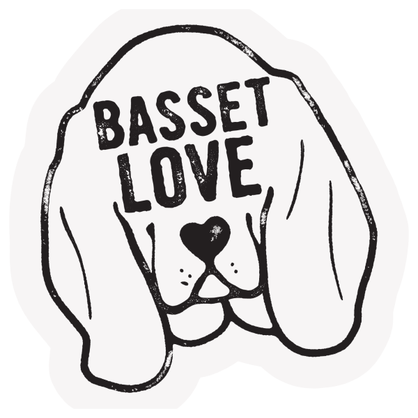 The Pet Foundry Basset Hound Love Vinyl Sticker Sale