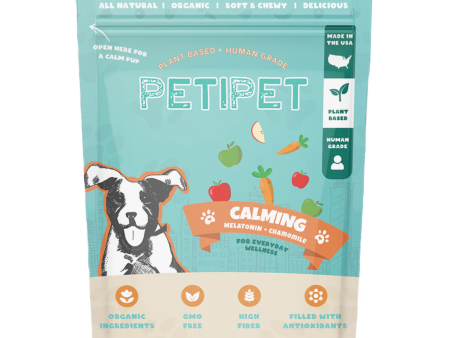 Petipet Calming Bites with Melatonin + Chamomile Apple & Carrot Flavored Soft Chew Calming Supplement for Dogs, 7-oz bag For Sale