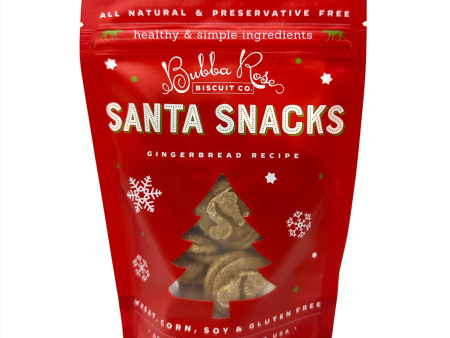 Bubba Rose Biscuit Co. Santa Snacks Biscuit Bag Holiday Dog Treats 3.5 oz For Sale