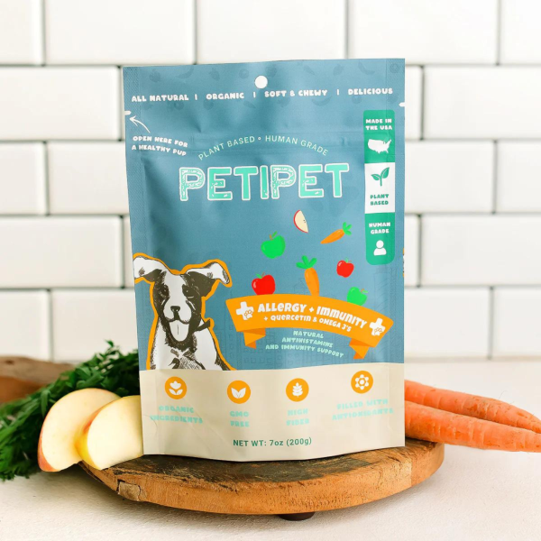 Petipet Allergy + Immunity with Quercetin & Omega 3 Apple & Carrot Flavored Soft Chew Allergy Supplement for Dogs, 7-oz bag Online Hot Sale