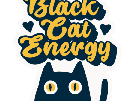 The Pet Foundry Black Cat Energy Vinyl Sticker Online now