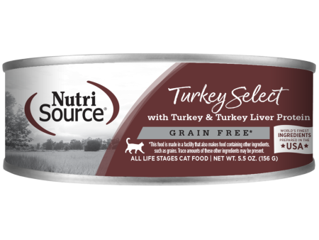 Nutrisource Turkey & Turkey Liver Select Grain-Free Canned Cat Food 5.5 oz For Cheap