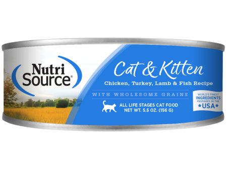 Nutrisource Chicken, Turkey, Lamb, and Fish Canned Cat Food 5.5 oz Online Hot Sale