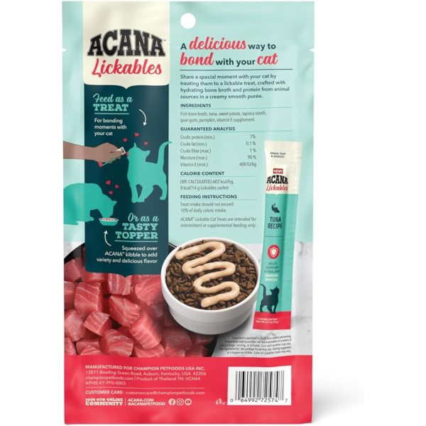 Acana Lickables Healthy Immune System Tuna Recipe Cat Treats, 2.5 oz, 5 count Online