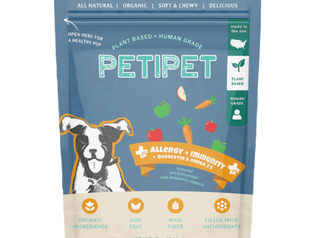 Petipet Allergy + Immunity with Quercetin & Omega 3 Apple & Carrot Flavored Soft Chew Allergy Supplement for Dogs, 7-oz bag Online Hot Sale