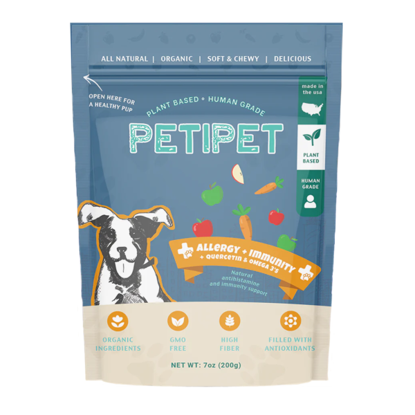 Petipet Allergy + Immunity with Quercetin & Omega 3 Apple & Carrot Flavored Soft Chew Allergy Supplement for Dogs, 7-oz bag Online Hot Sale