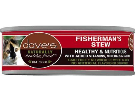 Dave s Pet Food Naturally Healthy Grain-Free Shredded Fisherman Dinner in Gravy Canned Cat Food, 5.5-oz on Sale