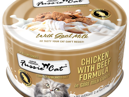 Fussie Cat Premium Chicken with Beef in Goats Milk Wet Cat Food, 2.47-oz Online now