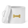 Park Life Designs Cheshire Oval Pet Treat Canister White For Discount