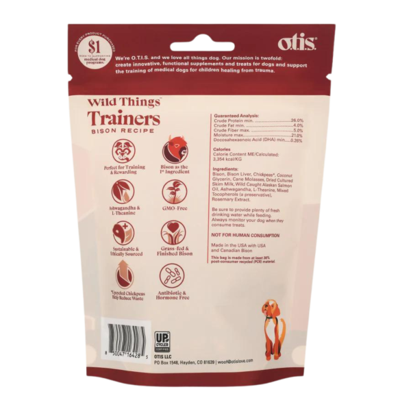 Otis Wild Things Bison Recipe Trainers Dog Treats 4 oz For Sale