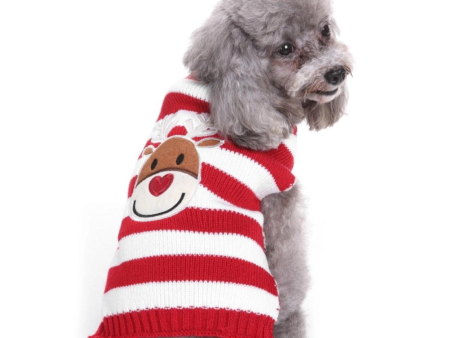 Cheerhunting Chrismoo - Red Christmas Reindeer Dog Sweater For Small & Medium Dogs Online now