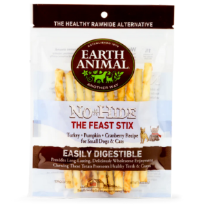 Earth Animal No-Hide Holiday Feast Chew Dog Treats Stix 10pk Fashion