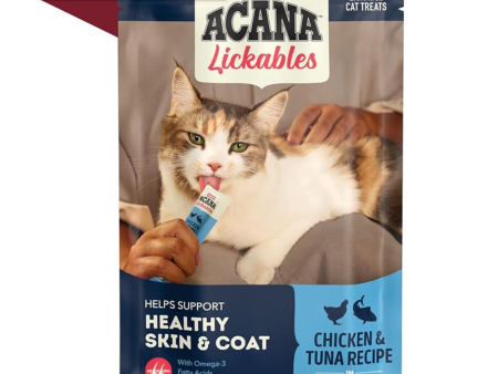 Acana Lickables Skin & Coat Chicken & Tuna Recipe Cat Treats, 2.5 oz, 5 count Fashion