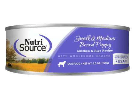 NutriSource Small & Medium Breed Puppy Chicken & Rice Formula Canned Dog Food 5.5-oz Hot on Sale