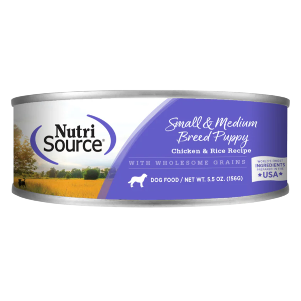 NutriSource Small & Medium Breed Puppy Chicken & Rice Formula Canned Dog Food 5.5-oz Hot on Sale