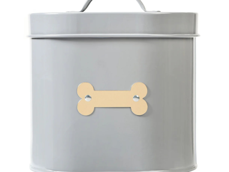 Park Life Designs Cheshire Oval Pet Treat Canister Grey Online now