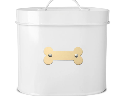 Park Life Designs Cheshire Oval Pet Treat Canister White For Discount