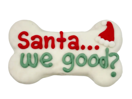 Bosco & Roxy s Santa we Good? 6  Bone Holiday Gourmet Cookie For Sale