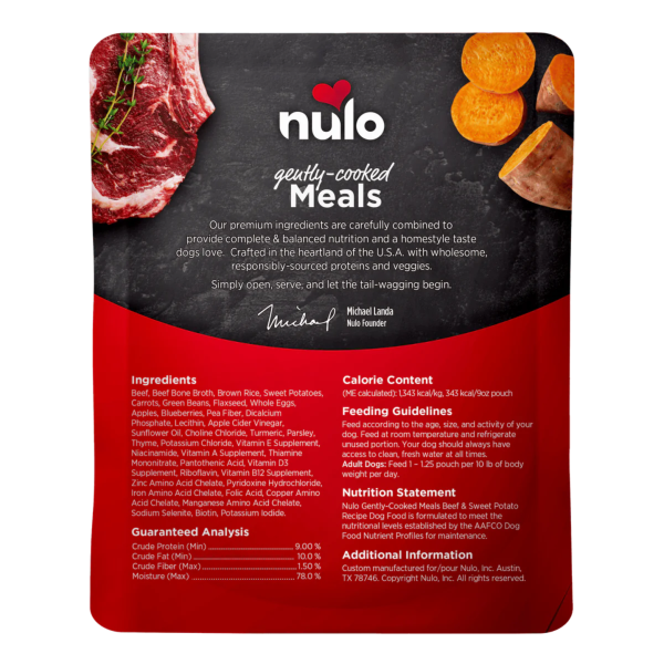 Nulo Freestyle Gently Cooked Meals Beef & Sweet Potato Recipe 9 oz For Cheap