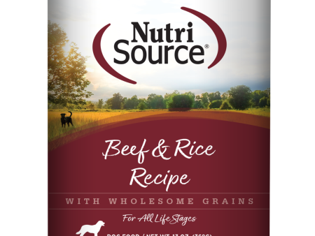 NutriSource Beef & Rice Formula Canned Dog Food 13-oz Online now