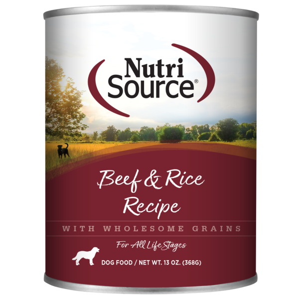 NutriSource Beef & Rice Formula Canned Dog Food 13-oz Online now