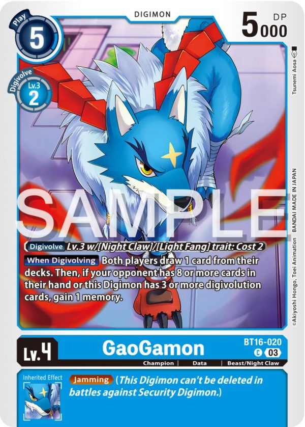 GaoGamon [BT16-020] [Beginning Observer] For Discount