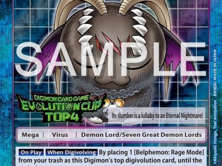 Belphemon: Sleep Mode [BT13-088] (2024 Evolution Cup Top 4) [Versus Royal Knights Booster Promos] Online Sale