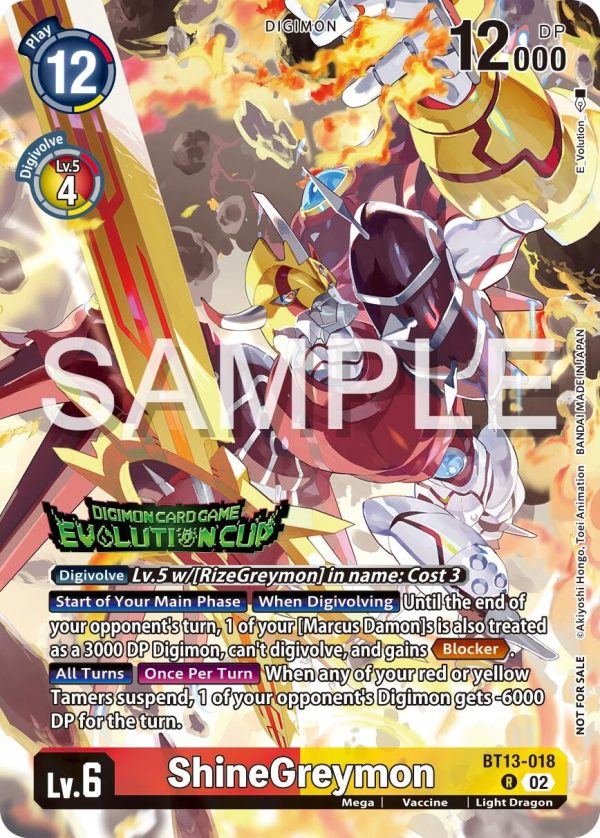 ShineGreymon [BT13-018] (2024 Evolution Cup) [Versus Royal Knights Booster Promos] Online now