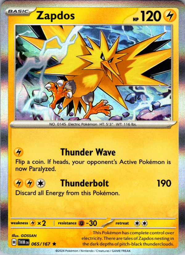 Zapdos (065 167) [Scarlet & Violet: Twilight Masquerade] Supply