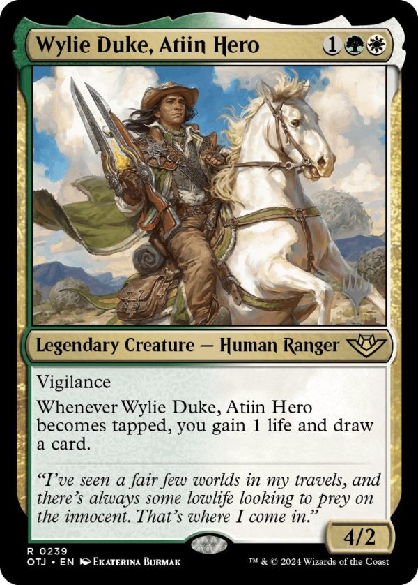 Wylie Duke, Atiin Hero (Promo Pack) [Outlaws of Thunder Junction Promos] Discount