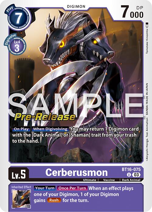 Cerberusmon [BT16-075] [Beginning Observer Pre-Release Promos] Online now