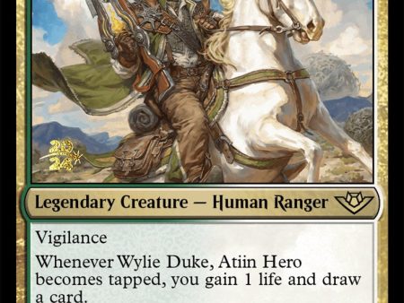 Wylie Duke, Atiin Hero [Outlaws of Thunder Junction Prerelease Promos] on Sale