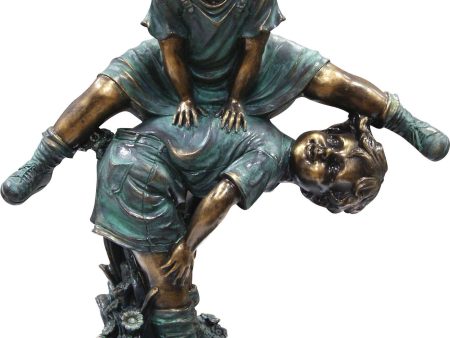 Alpine Corporation - Girl Jumping Over Boy Statue Online Hot Sale