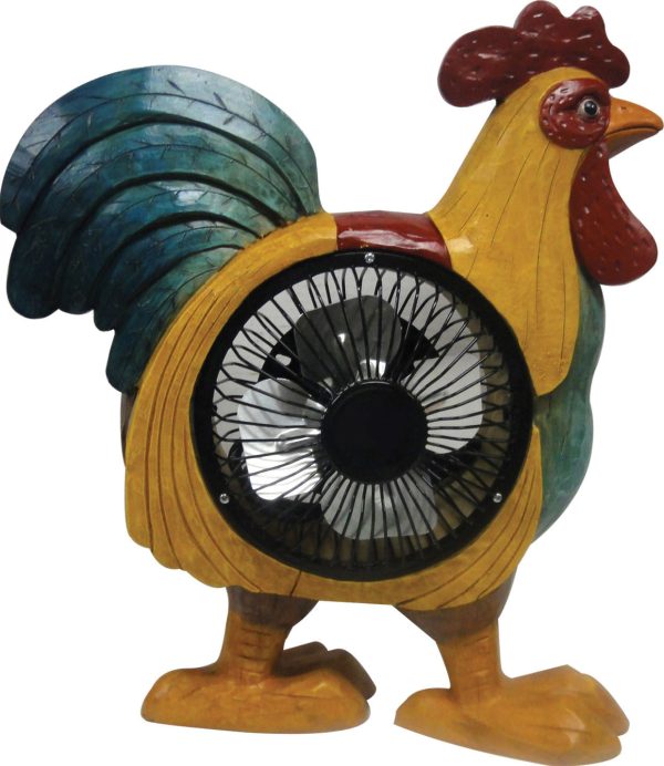 Alpine Corporation - Rooster Statuary With Fan Online now