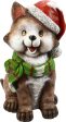 Alpine Corporation - Cat Statuary With Santa Hat & Green Scarf W 3 Led Discount