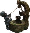 Alpine Corporation - Boy Fetching Water Polyresin Fountain on Sale